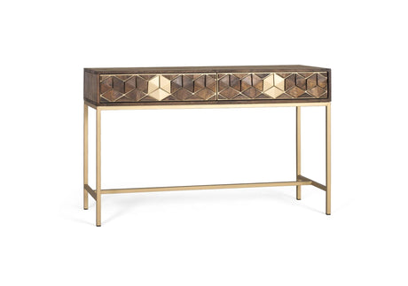 Giner and Colomer - Mango Wood & Metal Console With 2 Drawers