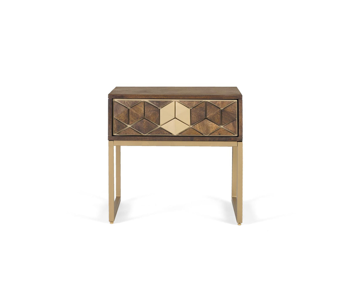 Giner and Colomer - Mango Wood & Metal Bedside Table With Drawer