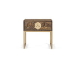 Giner and Colomer - Mango Wood & Metal Bedside Table With Drawer