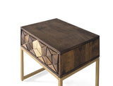 Giner and Colomer - Mango Wood & Metal Bedside Table With Drawer