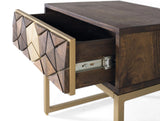 Giner and Colomer - Mango Wood & Metal Bedside Table With Drawer