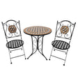 Outsunny 3 PCs Garden Mosaic Bistro Set Outdoor Patio 2 Folding Chairs & 1 Round Table  Outdoor Furniture Vintage