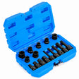 16 Piece Steel Socket Set with Box &amp; 1/2 Drive Wrench Socket Set Blue