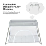 Lightweight Folding Playpen with Zipper Access Door-Silver