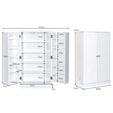 17-Tier Buffet Cupboard for Dining Room, Living Room & Entryway