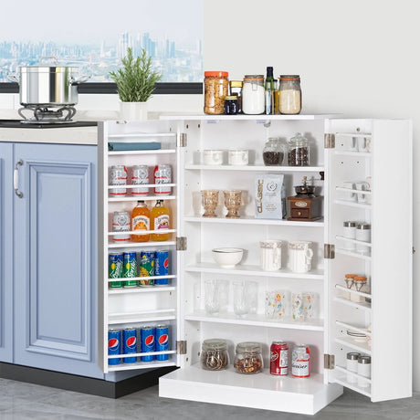 17-Tier Buffet Cupboard for Dining Room, Living Room & Entryway
