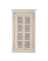 Giner and Colomer - Whitewashed 2-Door Hand-Carved Mango Wood Wardrobe
