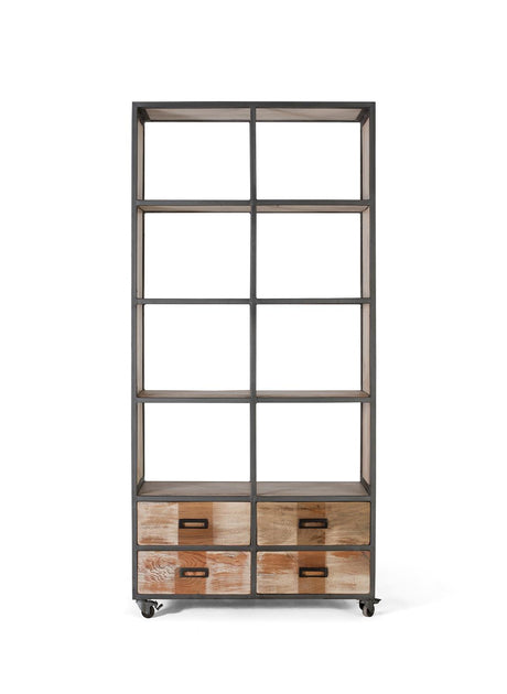 Giner and Colomer - 4-Drawer Recycled Wood & Metal Bookcase