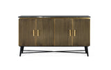 Giner and Colomer - 4-Door Mango Wood & Marble Sideboard, Bronze Finish