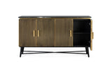 Giner and Colomer - 4-Door Mango Wood & Marble Sideboard, Bronze Finish