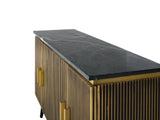 Giner and Colomer - 4-Door Mango Wood & Marble Sideboard, Bronze Finish