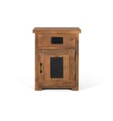 Giner and Colomer - Natural Mango Wood Bedside Table With 1 Door & 1 Drawer