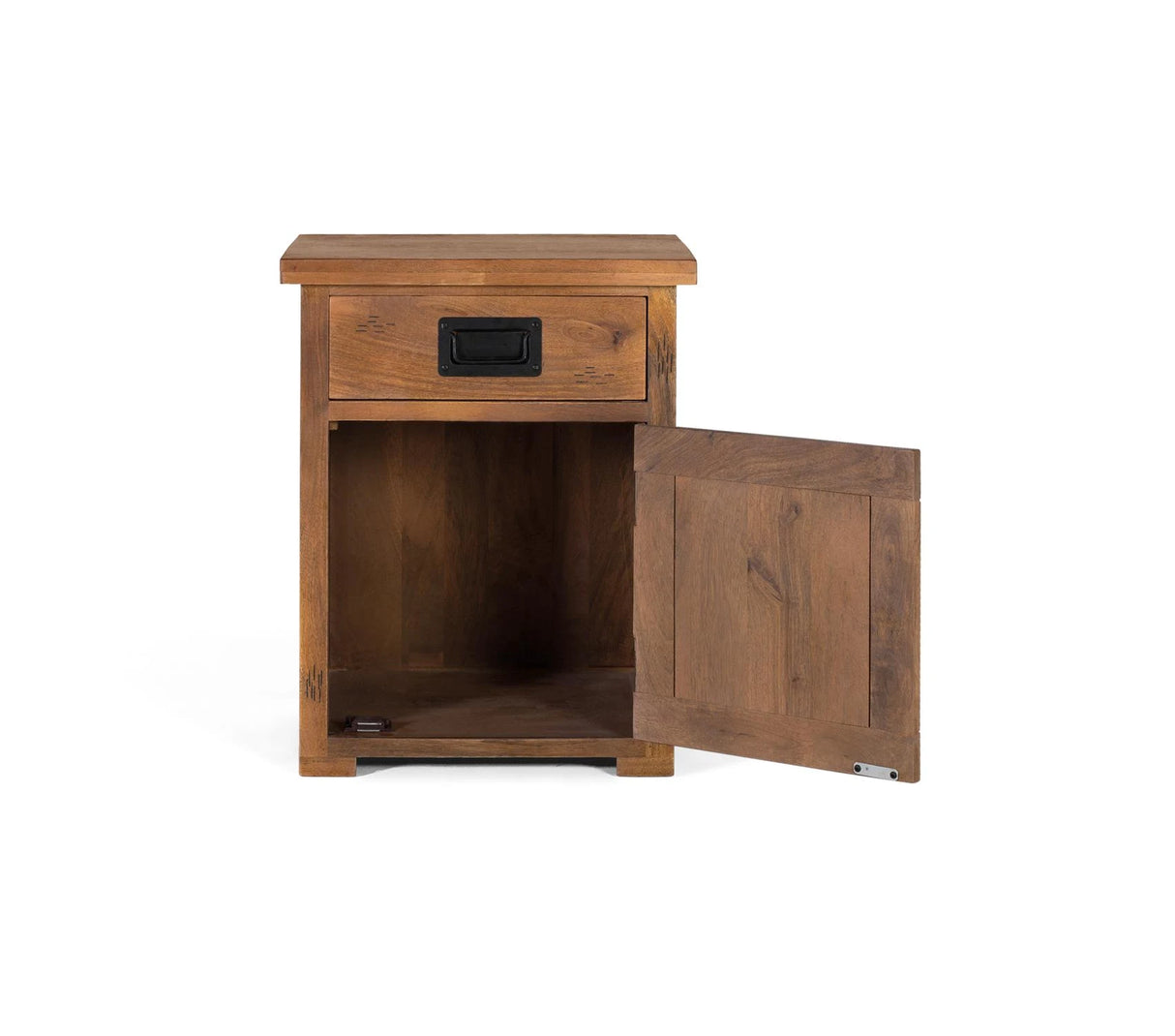 Giner and Colomer - Natural Mango Wood Bedside Table With 1 Door & 1 Drawer
