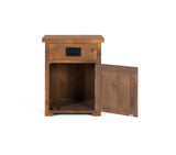 Giner and Colomer - Natural Mango Wood Bedside Table With 1 Door & 1 Drawer