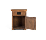 Giner and Colomer - Natural Mango Wood Bedside Table With 1 Door & 1 Drawer