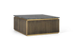 Giner and Colomer - Mango Wood & Marble Coffee Table, Bronze Finish
