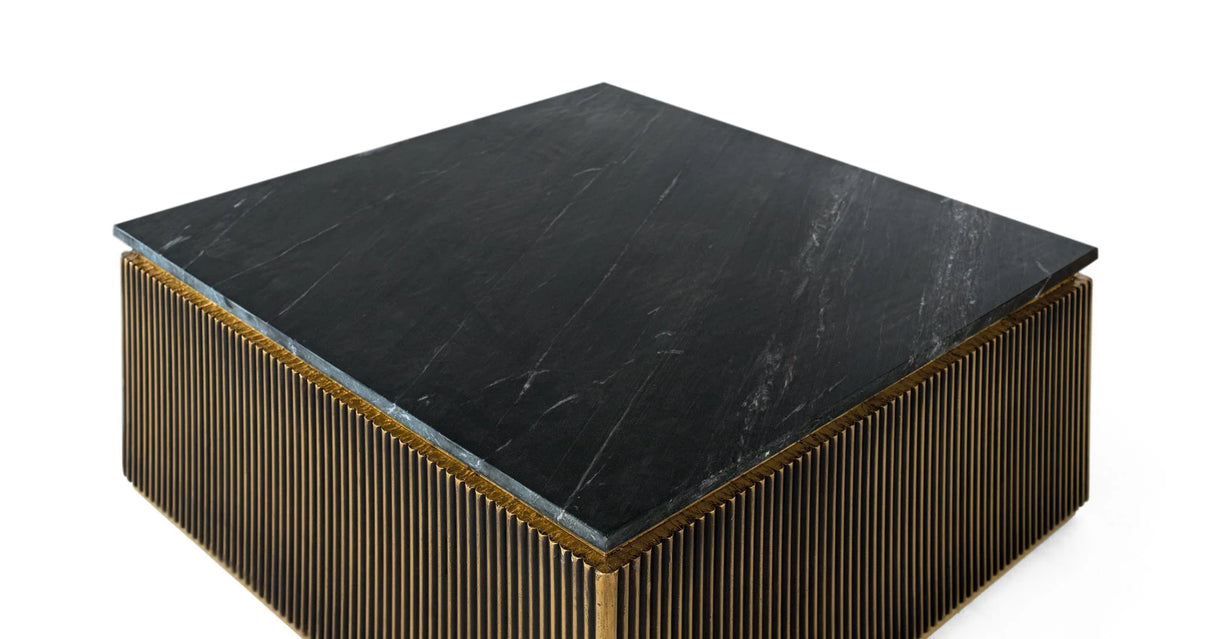 Giner and Colomer - Mango Wood & Marble Coffee Table, Bronze Finish