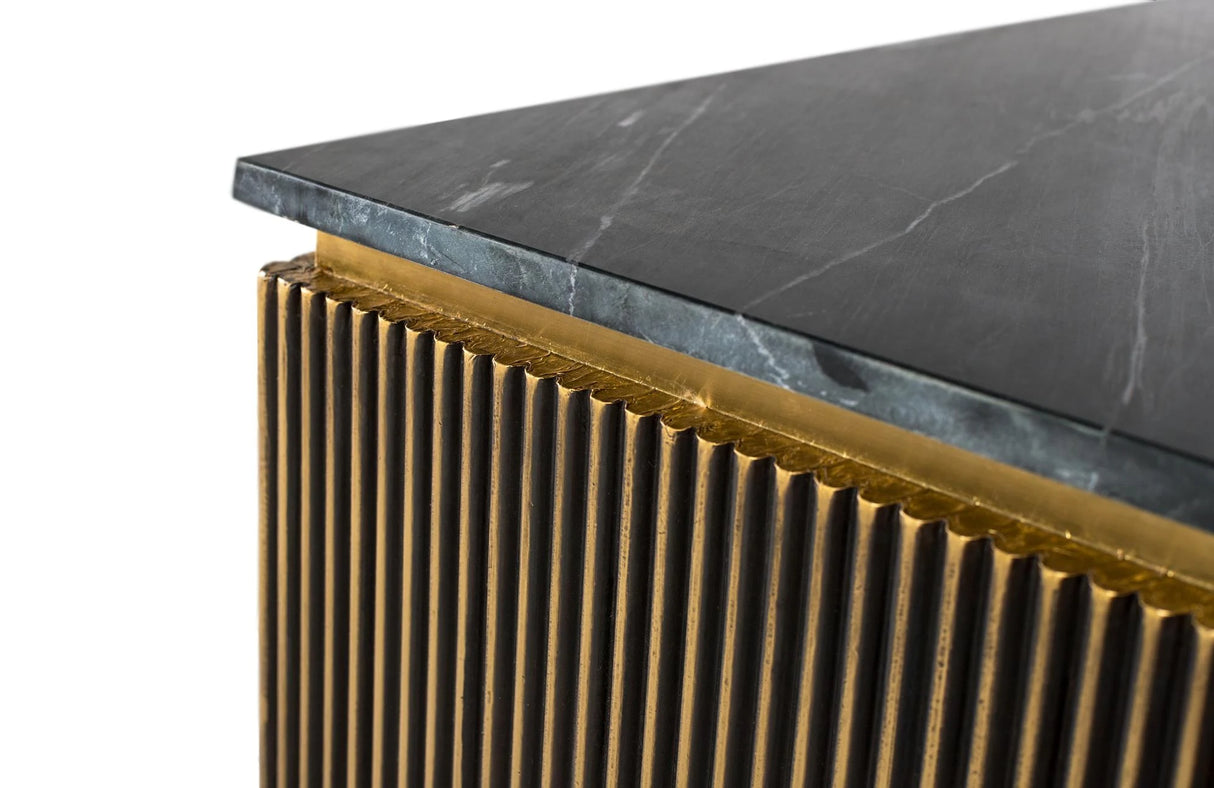 Giner and Colomer - Mango Wood & Marble Coffee Table, Bronze Finish