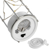 Frosted Glass Lantern with Rope Detail and Interior LED