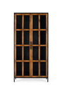 Giner and Colomer - 2-Door Display Cabinet With Metal Frame & Mango Wood Doors