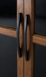 Giner and Colomer - 2-Door Display Cabinet With Metal Frame & Mango Wood Doors