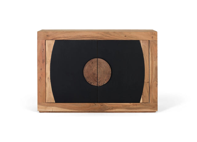 Giner and Colomer - 2-Door Acacia Wood Sideboard With Carved Log Handles