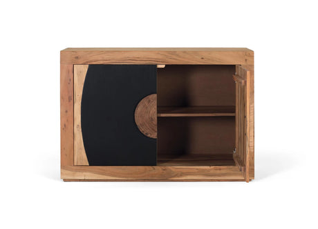 Giner and Colomer - 2-Door Acacia Wood Sideboard With Carved Log Handles