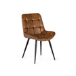Giner and Colomer - Brown Leather Upholstered Chair With Tubular Steel Legs