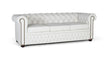 Giner and Colomer - White Leather Chesterfield 3-Seater Sofa