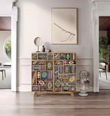 Giner and Colomer - Hand-Painted Mango Wood Sideboard With 2 Drawers & 2 Doors