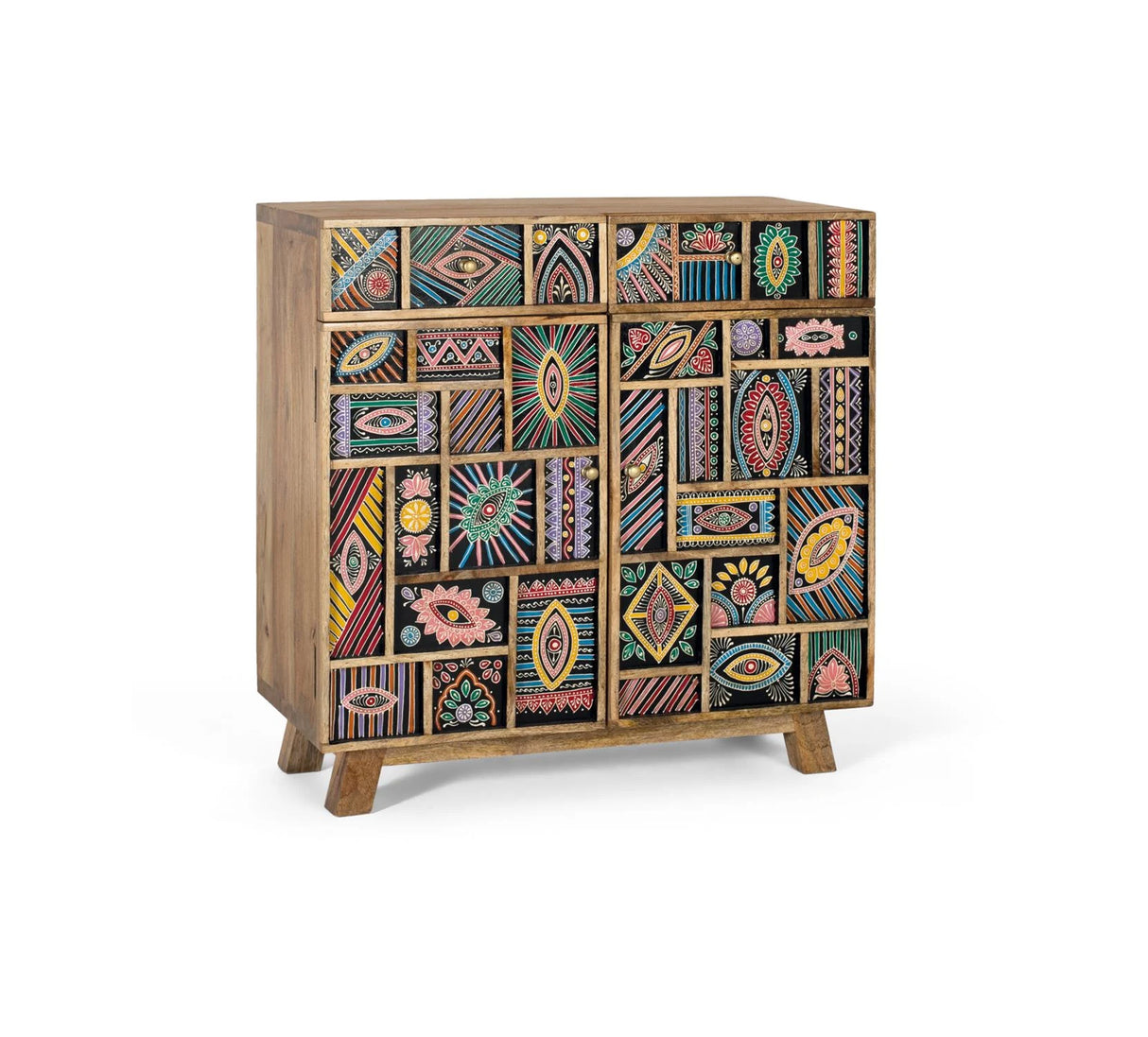Giner and Colomer - Hand-Painted Mango Wood Sideboard With 2 Drawers & 2 Doors