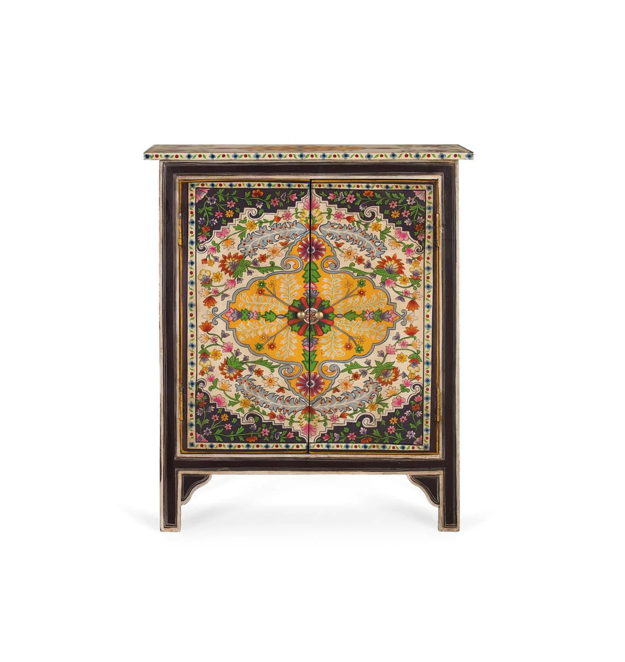 Giner and Colomer - Hand-Painted Mango Wood & MDF Cabinet With 2 Doors