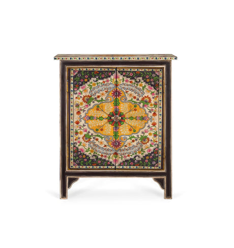 Giner and Colomer - Hand-Painted Mango Wood & MDF Cabinet With 2 Doors
