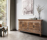 Giner and Colomer  Artisanal 4-Door Hand-Painted Mango Wood Sideboard
