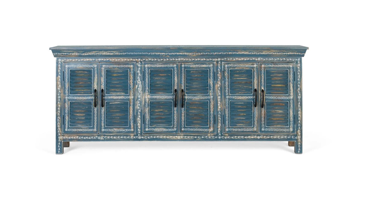 Giner and Colomer - Hand-Painted 6-Door Mango Wood Sideboard