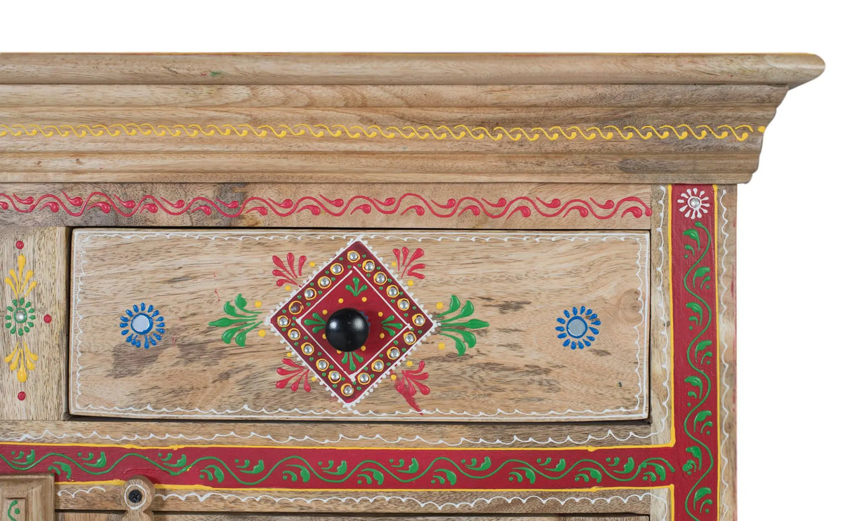 Giner and Colomer - Hand-Painted Mango Wood Sideboard With 2 Doors & 2 Drawers
