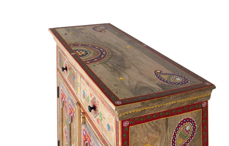 Giner and Colomer - Hand-Painted Mango Wood Sideboard With 2 Doors & 2 Drawers