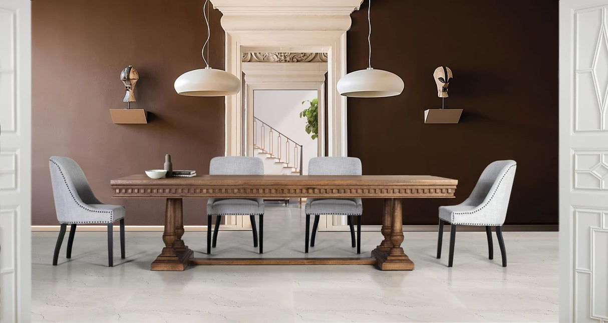 Giner and Colomer - 280 cm Mango Wood Dining Table With Turned Legs