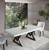 Giner and Colomer - Hand-Carved Mango Wood Dining Table With Glass Top (200 cm)
