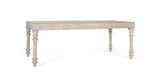 Giner and Colomer - Hand-Carved Mango Wood Dining Table With Glass & Turned Legs