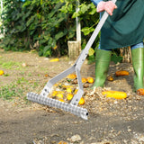 178 cm Garden Thatch Rake with Long Handle and 19 Curved Tines