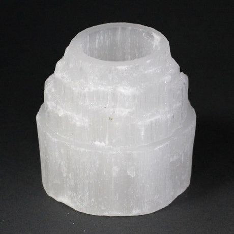 Selenite Mountain Top Candle Holder - 8 cm