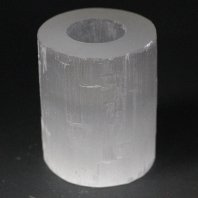 Selenite Cylinder Candle Holder - 10 cm