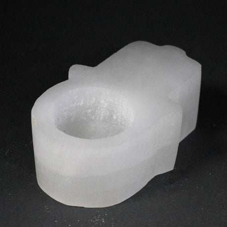 Selenite Hamsa Candle Holder