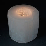 Selenite Cylinder Candle Holder - 8 cm