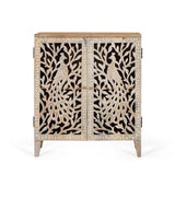 Giner and Colomer - Mango Wood Sideboard With 2 Hand-Carved Doors & Hand-Painted Finish
