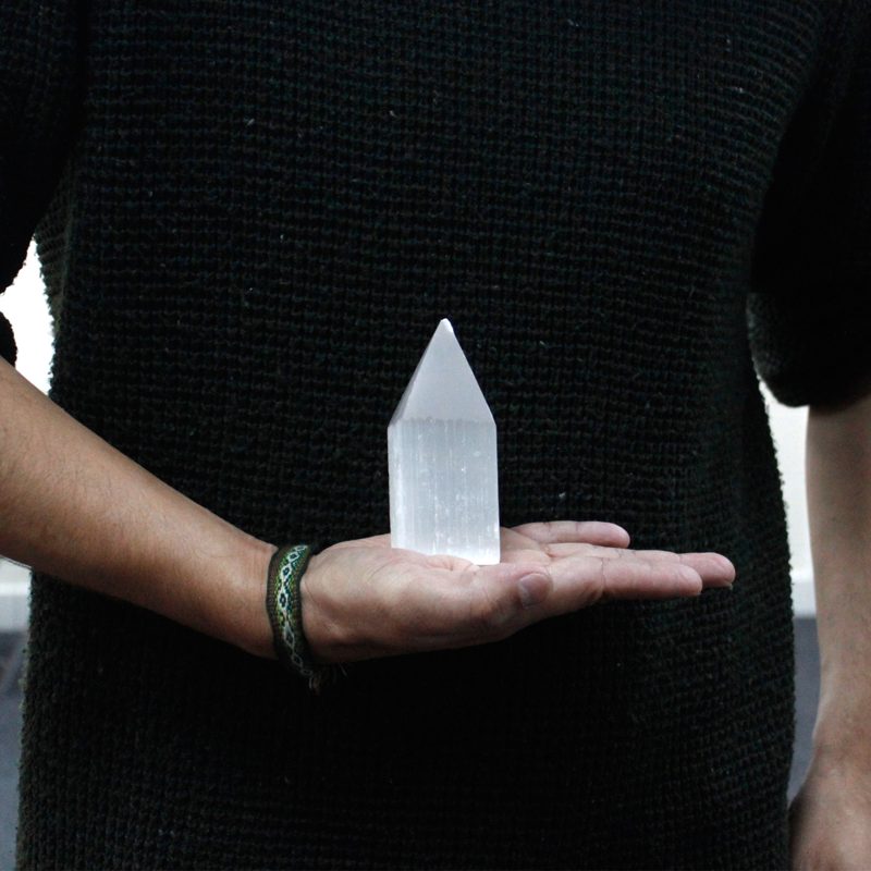 Selenite Pencil Point Tower - 10 cm