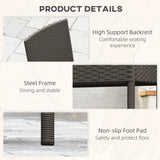 Outsunny Set of Four Armless Rattan Garden Chairs - Dark Grey