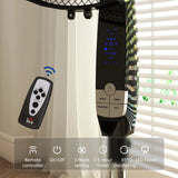 HOMCOM 16in Pedestal Standing Floor Fan, Oscillation Cooling Fan with Remote Control, Black