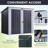 Outsunny 3.2 x 5.1ft Corrugated Steel Two-Bin Storage Shelter - Black